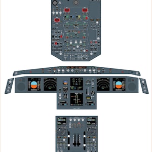 Póster de la cabina del Airbus A330-200 (descarga digital) – Póster de formación de pilotos – Arte mural de aviación