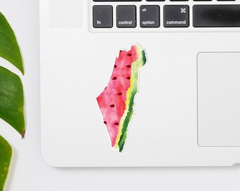 Palestine Map Sticker x3 - Watermelon Map Sticker - Free Palestine Decal - Scratch Resistant - Tintzy