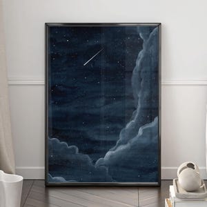 Celestial Night Sky Poster - Sternschnuppe Wandbild | Weltall Poster