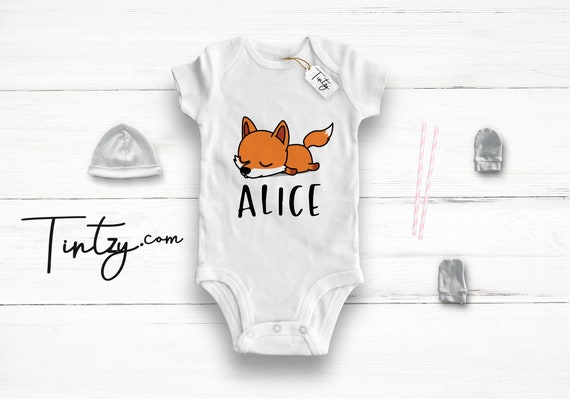 Fox Baby Grow Cute Personalized Fox Gifts Tintzy Organic Baby Clothes Farm Animal Baby Gifts Snow Wolf Antarctica Etsy Ireland