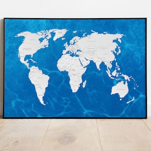World Map Poster - Modern Home Decor - World Map Educational Print ...