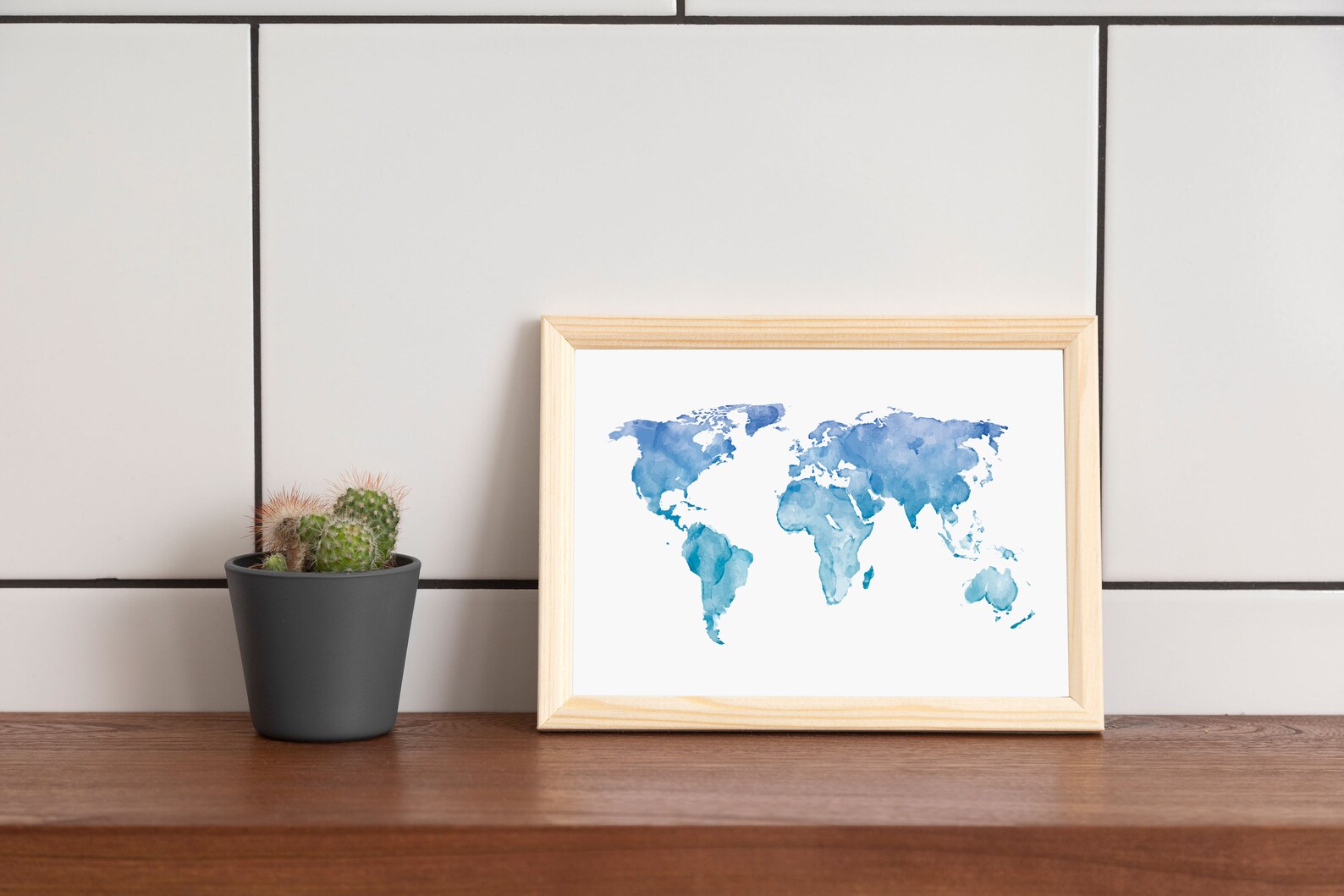 Watercolour World Map Poster - Watercolor World Map Wall Art - Map ...