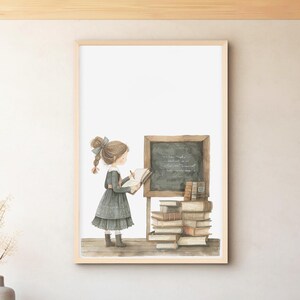 Book Lover Print - Reading Poster - Literacy Wall Art - Reading Corner Decor - Library Print - Tintzy