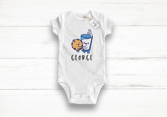 Cute Baby Outfit Milk and Cookies Baby Grow Organic Baby Suit