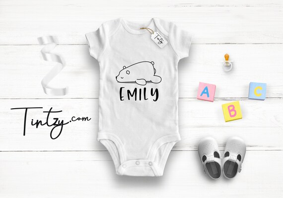 Polar Bear Baby Grow Personalised Name 