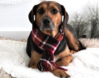 1-Red and Black, Large Dog Bandana Matching Owner Scarf Plaid Dog Bandanas Bibs with Tartan Scarves Shawl for Medium Large Dogs /& Pet Mom