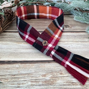 Plaid Dog Scarf, Red Dog Scarf, Flannel Scarf for Dogs, Scarfs for Dogs, Boy Dog Scarf, Large Dog Scarf,  Pet Gift for Dog Owners, Dog Gift