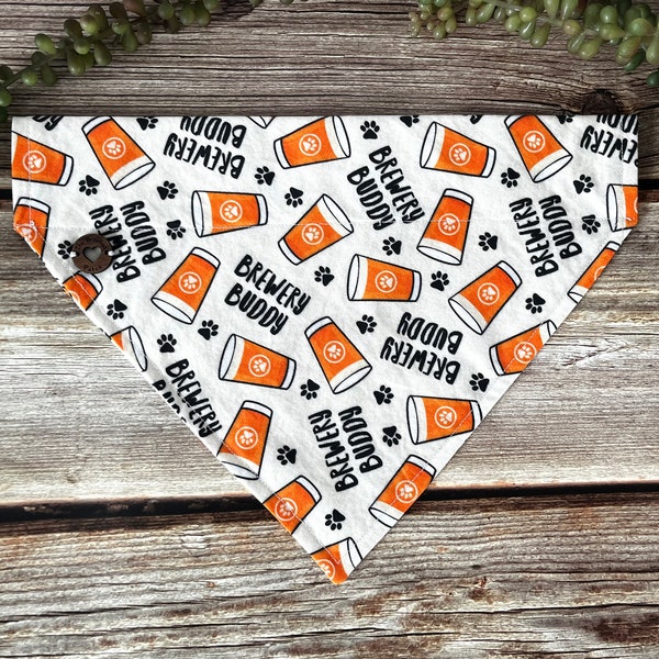 Brewery Buddy Bandana, Craft Beer Over The Collar Bandana, Food And Drink Dog Kerchief, Funny Alcohol Hankie, Cute Rescue Dog Gift, Cat Gift