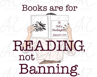 Banned Books T-Shirt Design: Books Are For Reading PNG (Digital Download)