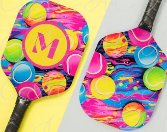 Retro Pickleball Paddle Cover Design: Personalized Sublimation Template (Digital Download)