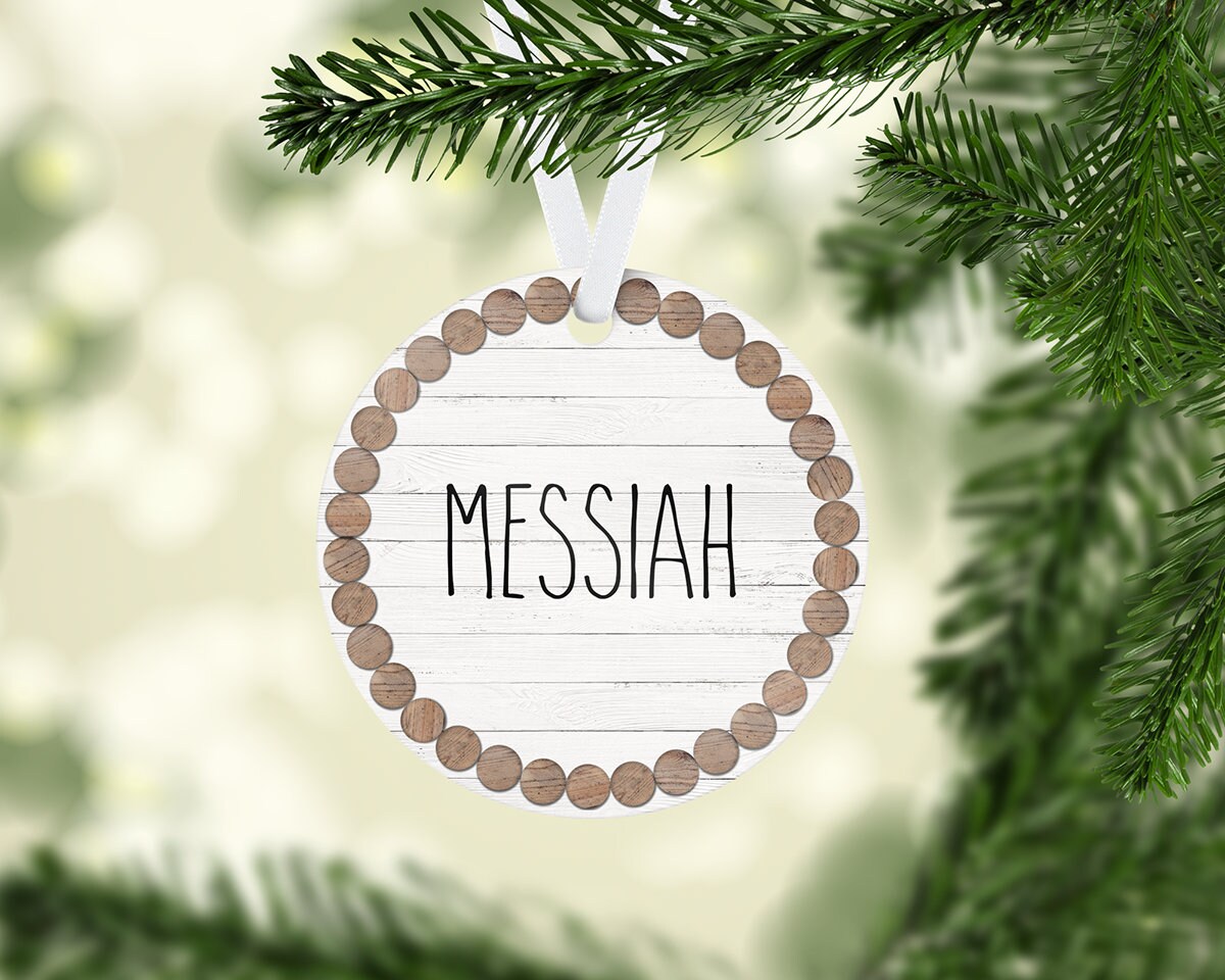 Names of Jesus Farmhouse Inspired Christmas Ornament Skinny Etsy