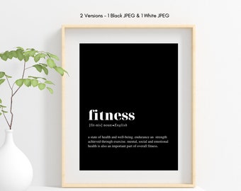 Fitness Definition Wall Art, Motivational Wall Art, Gym Wall Decor, At Home Gym Decor, Fitness Printable, Printable Wall Art, Gym Wall Art