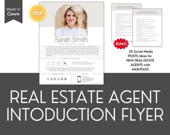 Real Estate Introduction Flyer | Real Estate Template | Realtor Marketing | Realtor Template | Custom Real Estate Letter | New Agent Flyer