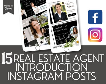 Realtor Introduction Instagram Posts: Modern Canva Templates (Digital Download)
