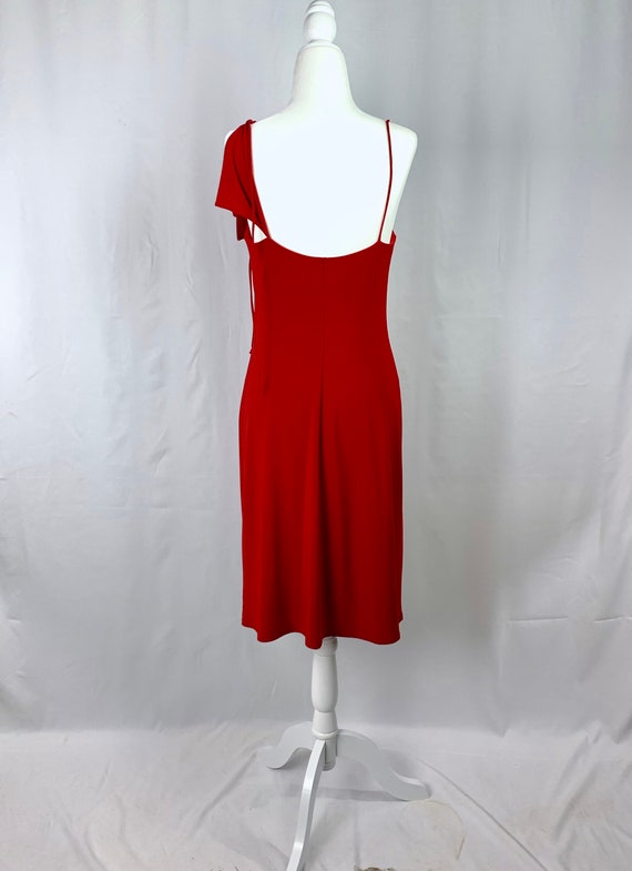 Vintage 1990s Red Cocktail Dress- cool tied spagh… - image 5
