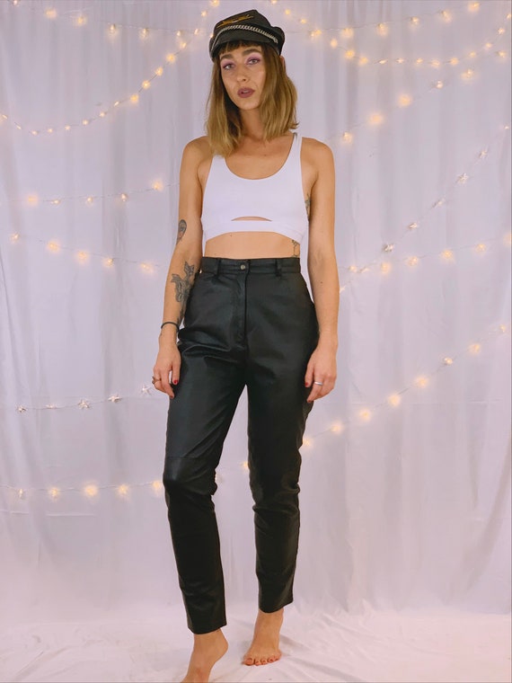 Vintage 1980s Leather High Waisted Pants