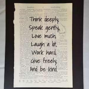 Words of Wisdom Vintage Dictionary Art Print