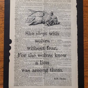 She slept with wolves without fear Dictionary Art