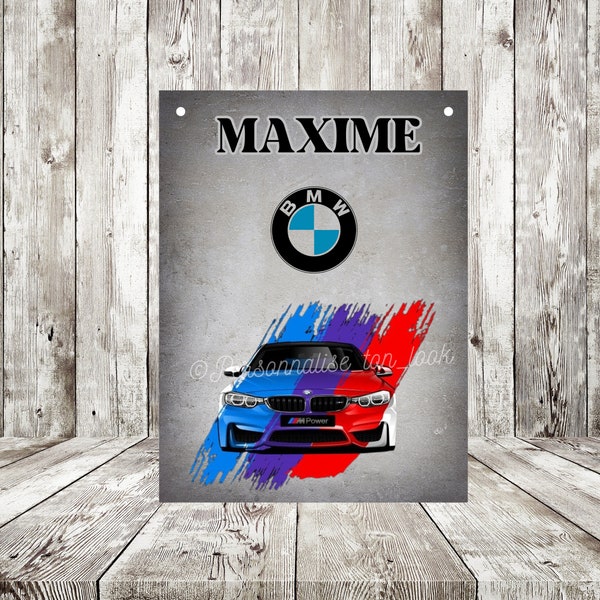 Pancarte en métal personnalisée pour garage BMW motorsport enseigne personnalisé garage boutique Metal sign voiture BMW accessoires cadeau