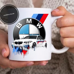 Mug voiture BMW tasse personnalisable BMW logo voiture BMW drapeau logo voiture Accessoire bmw mug image 1