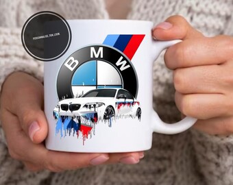 Mug voiture BMW tasse personnalisable BMW logo voiture BMW drapeau logo voiture Accessoire bmw mug