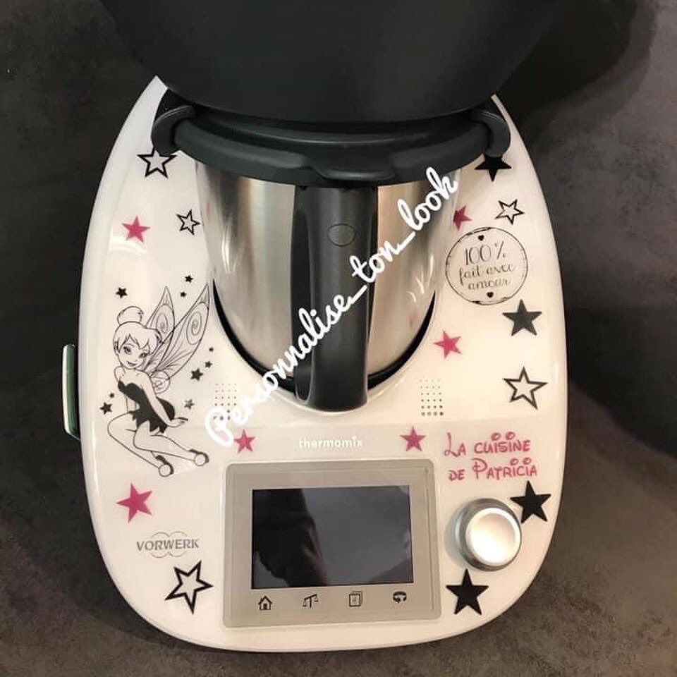 Autocollant Stickers Fée Clochette Étoiles Cookeo Thermomix Mr Cuisine Décoration , Personnalisable 