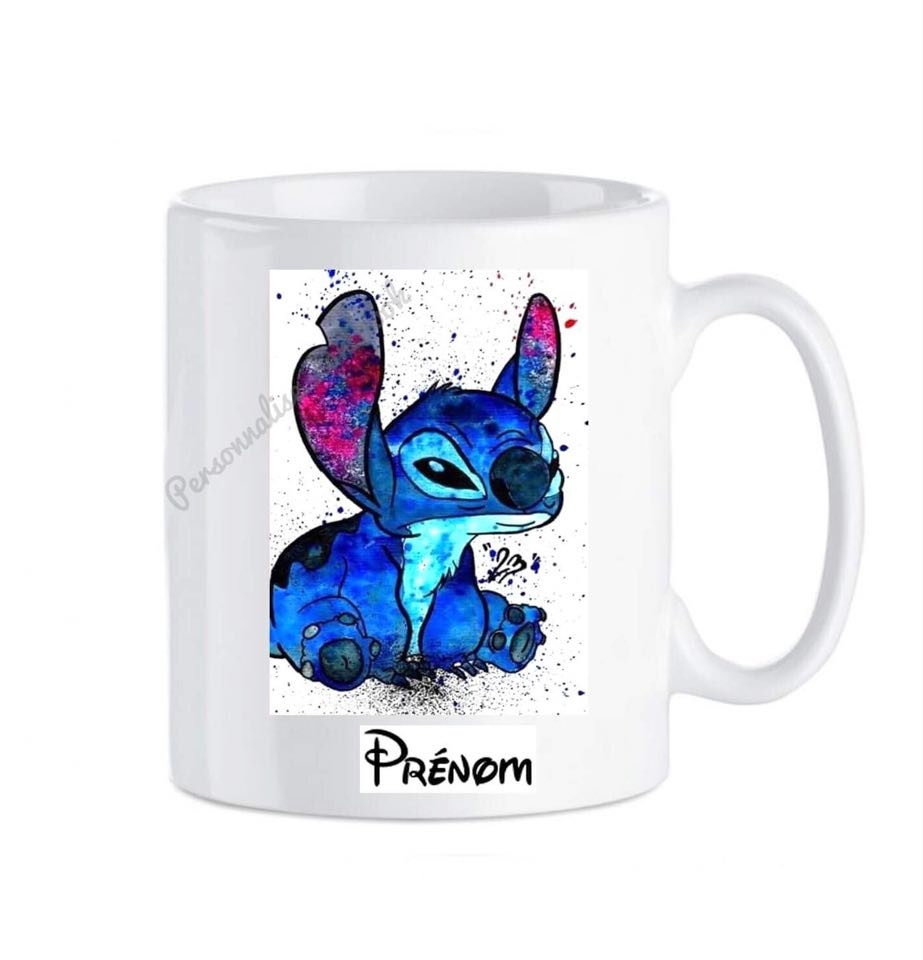 Mug Stitch Tasse Personnalisable Prenom Au Choix Mug Revisité Aquarelle