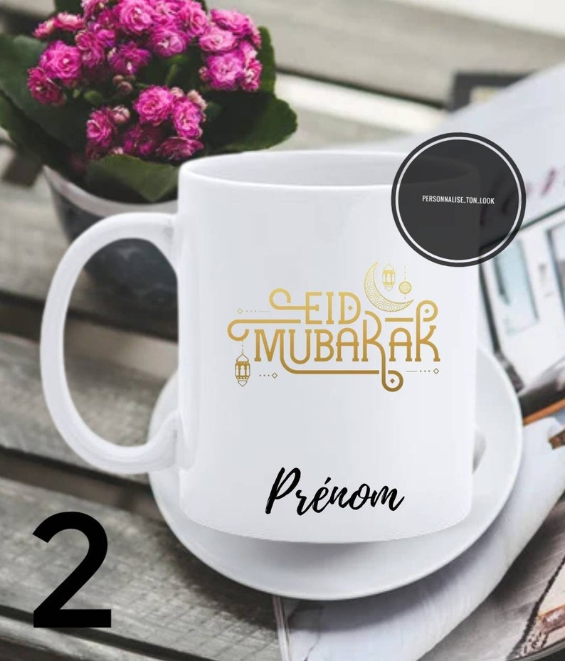 Cadeau eid Mubarak cadeau ramadan mug personnalisé prénom eid Numero 2