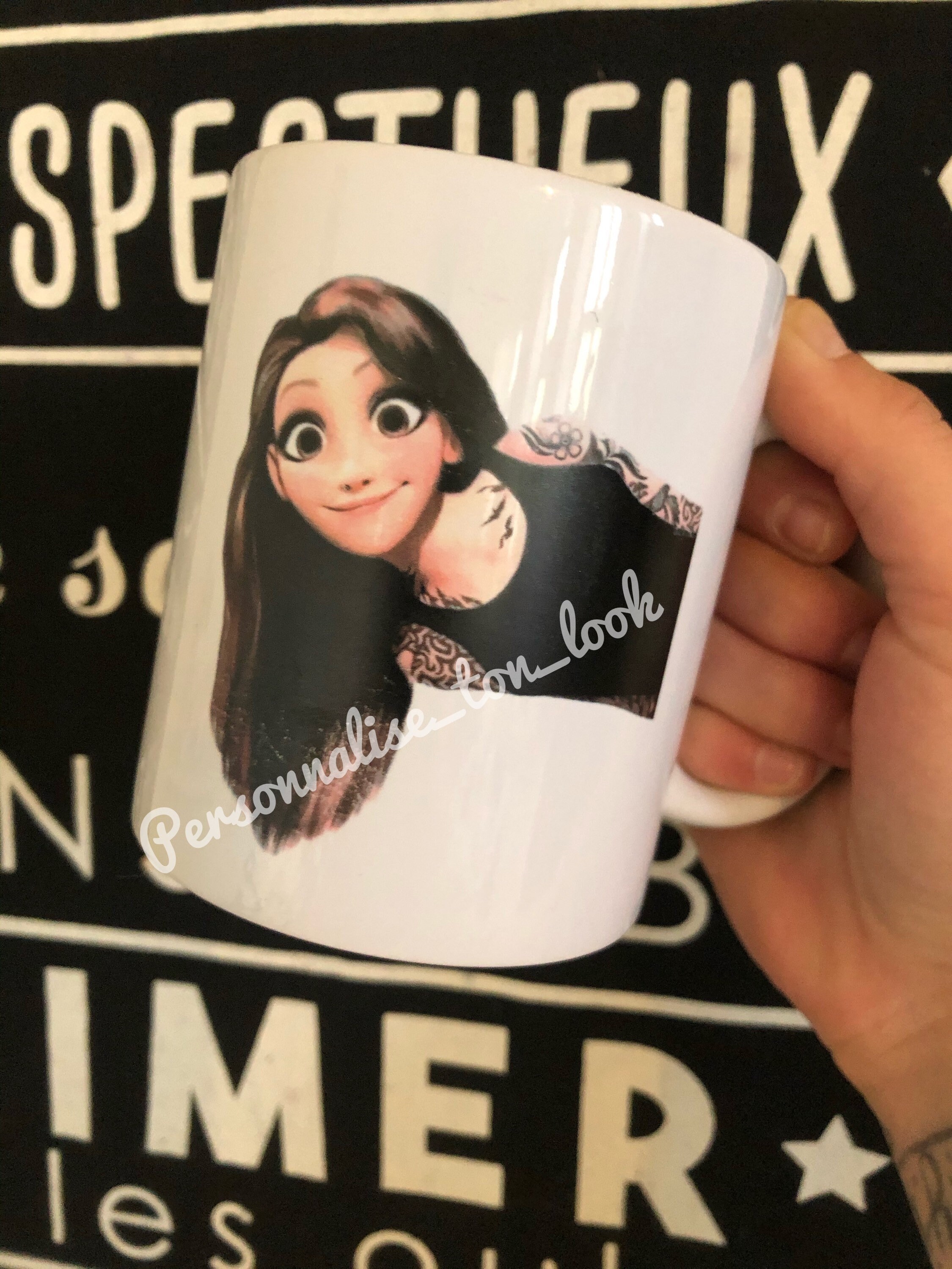 Mug Reine Des Neiges Revisité Tatouée , Tasse Personnalisable Mug Personnalisé Prenom Enfant Mug