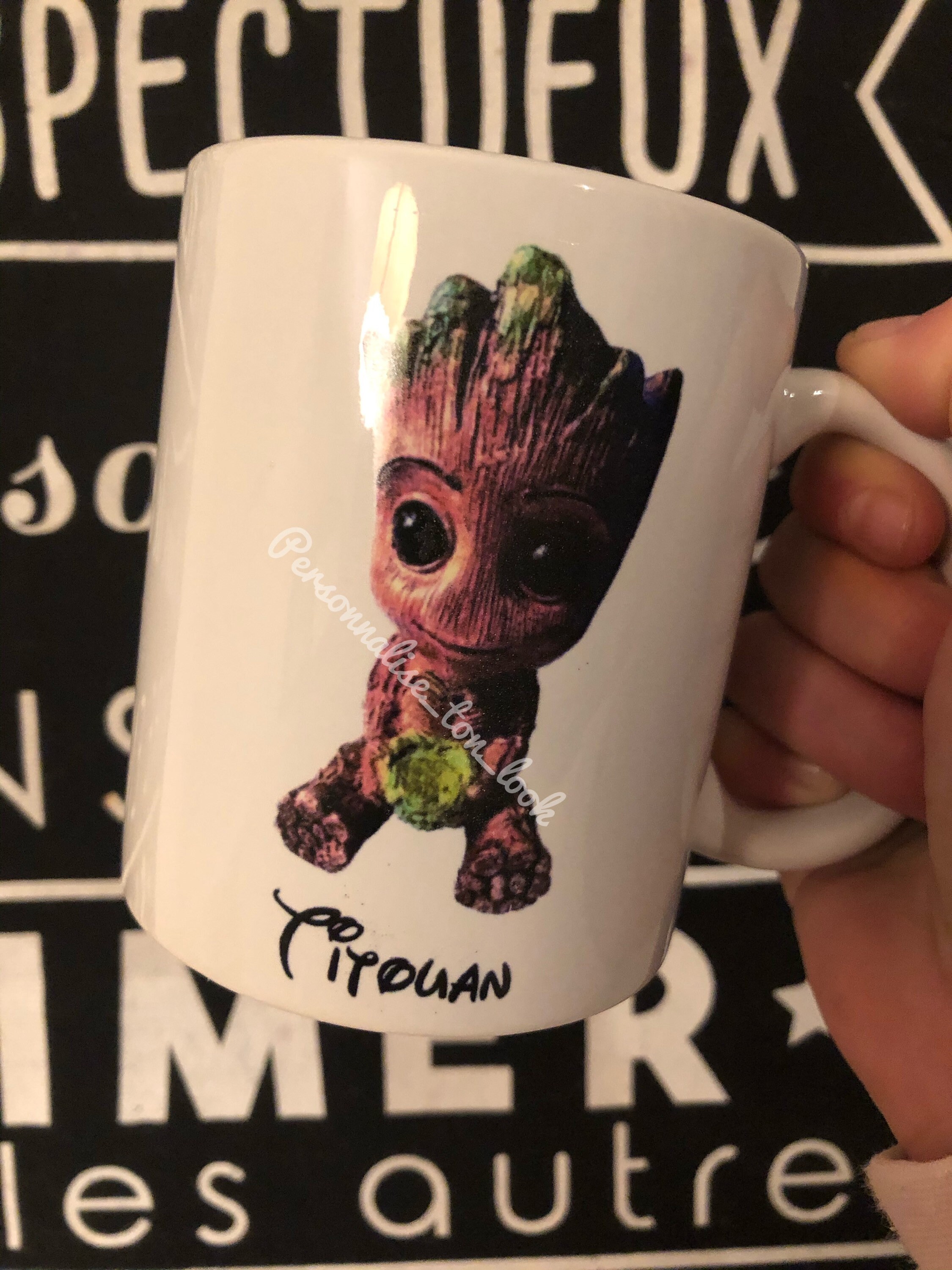 Tasse Mug Groot Bebe Revisité Dessin Prenom