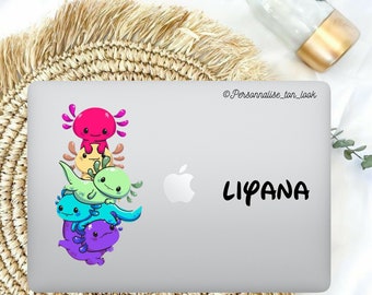 Stickers Autocollants Axolotl pour PC Portable , stickers d'ordinateur portable , stickers personnalisé pc portable animal axolotl