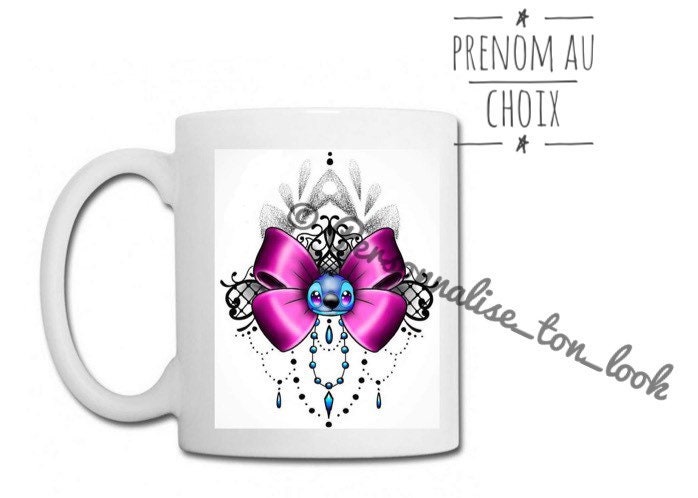 Mug Stitch Revisité Mandala Tattoo Tasse Personnalisée Prenom Au Choix