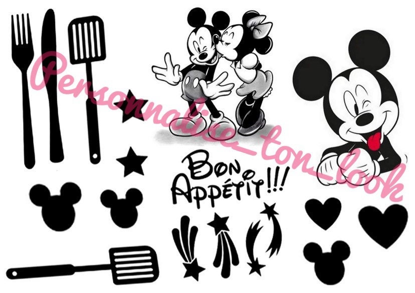 Autocollant Électroménager Robot Mickey Souris Stickers Cookeo , Thermomix, Cake Factory, Mr Cuisine