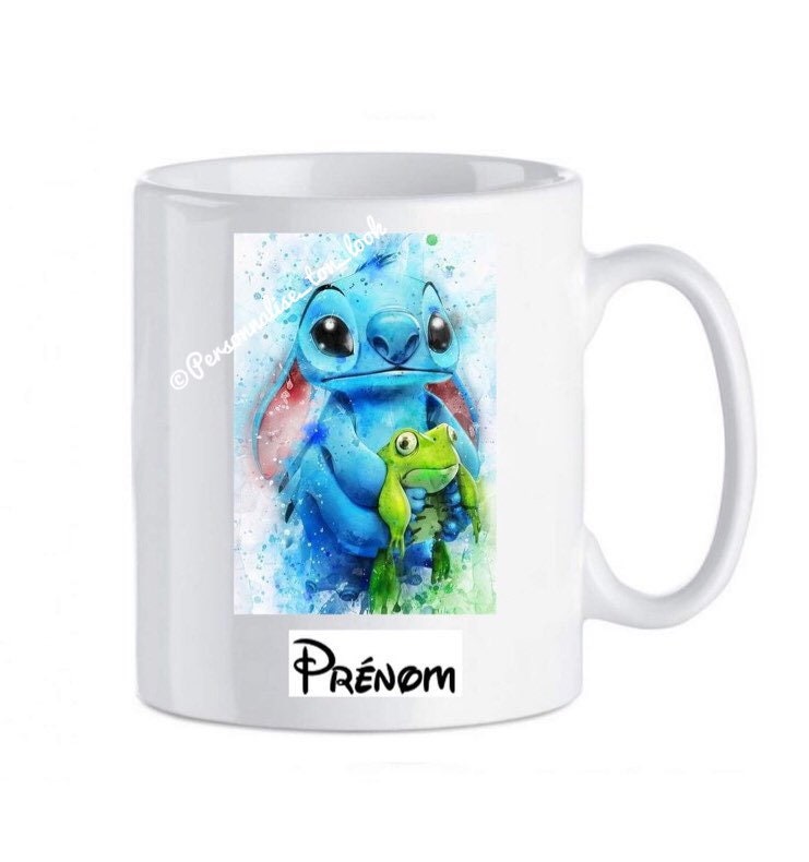 Mug Stitch Aquarelle Revisite Tasse Personnalisable Prenom Au Choix Personnalisée