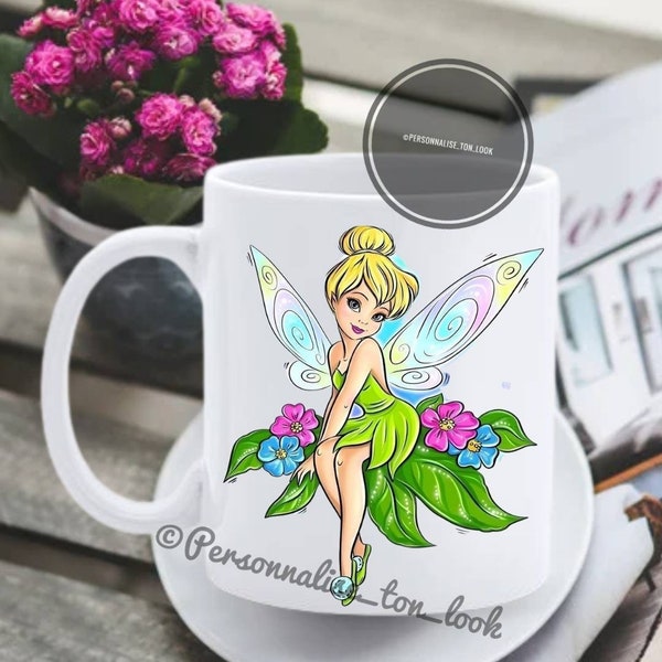 Mug fée personnalisable tasse personnalisable fée clochette revisité dessin mug personnalisé prénom au choix