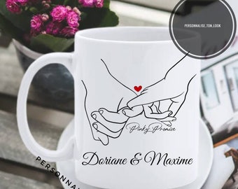 Tasse couple personnalisable prénom mug amour couple famille personnalisé