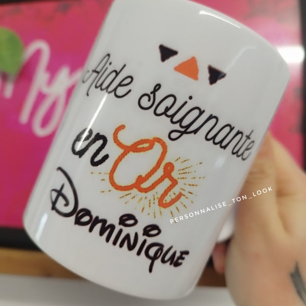 Mug tasse aide soignante personnalisable , mug aide soignante , mug Ash, tasse infirmière prénom personnalisé tasse médecin infirmier