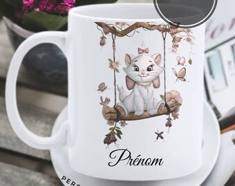 Aristocat Marie-Tasse, neu aufgelegt in der Zeichnung, anpassbare Marie-Katzentasse, personalisierte Marie-Tasse