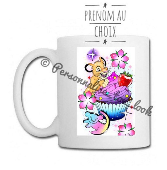 Mug Personnalisé Dessin Roi Lion Revisité , Mug Tasse Personnalisable Prenom Simba en Dessin