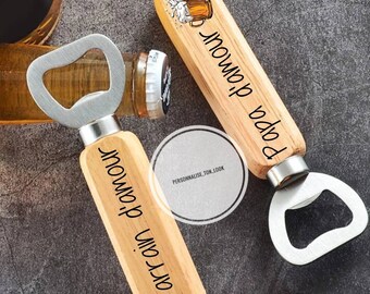 Customizable wooden bottle opener, gift bottle opener