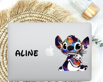 Stickers Autocollants Stitch pour PC Portable , stickers d'ordinateur portable , stickers personnalisé ordinateur pc portable Stitch