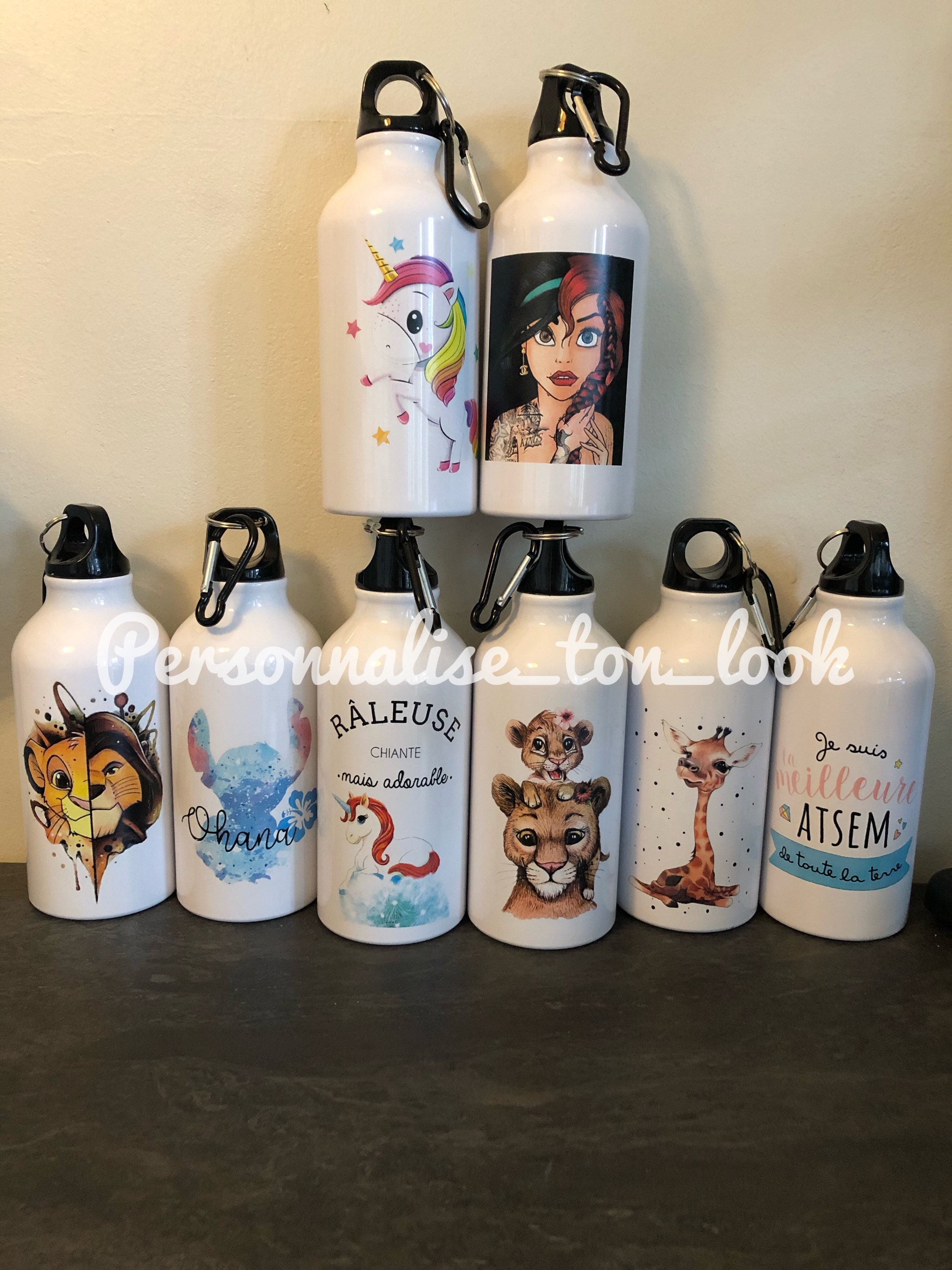 Gourde Bouteille Personnalisées Licorne Lion , Gourde Isotherme Princesse Personnalisable Stitch Ats