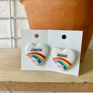 A-N 1980s Rainbow Name Pins | LGBTQ | Pride | Rainbow | Vintage | Antique