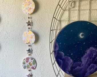 Confetti Pastel Single Strands | Wall Hanging | Moon Phases | Moon Accents | Home Decor | Moon Cycle | Wall Art | Phases of the Moon