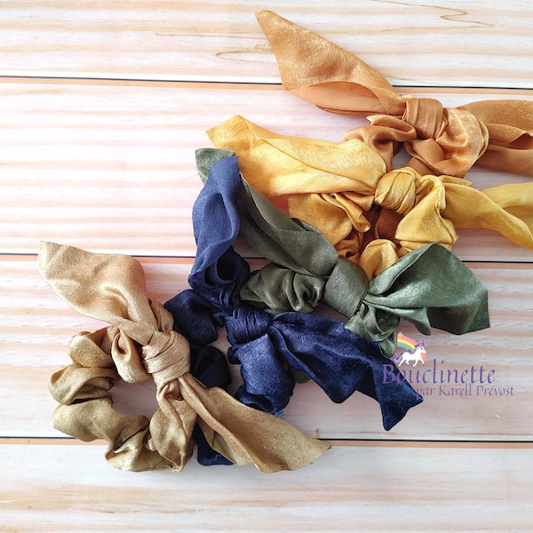 Chouchou, foulchie, élastique, scrunchie en satin pour cheveux