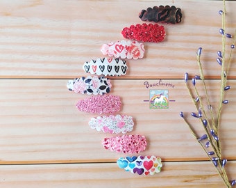 Valentine's Day Snap Clip, Hair Accessories on 5.5cm Leatherette Clip