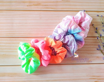 Summer tie-dye scrunchie, elastic, cotton scrunchie for normal size hair
