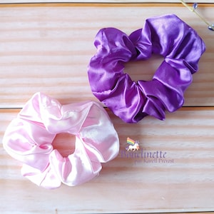 Scrunchie with light in handmade satin for normal size hair image 4