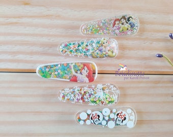 Barrettes de princesse style shaker en acrylique ,pinces crocodiles à cheveux de 5,5 cm