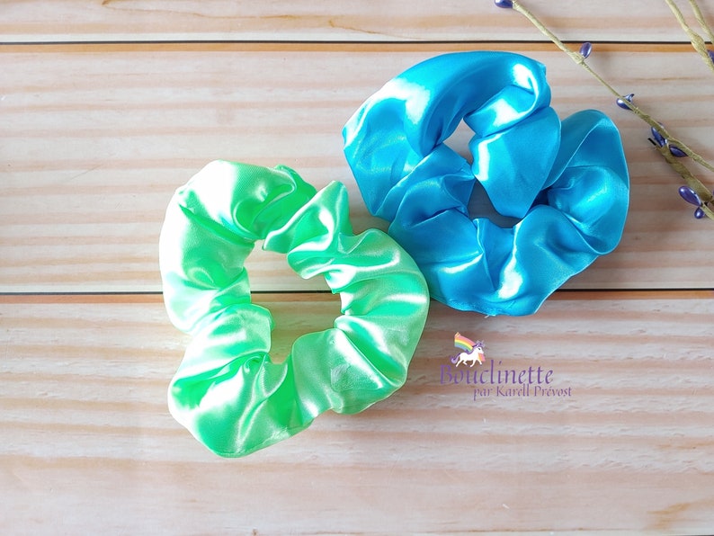 Scrunchie with light in handmade satin for normal size hair image 5